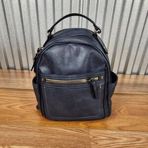 INC International Concepts Womens Faux Leather Mini Backpack Blue